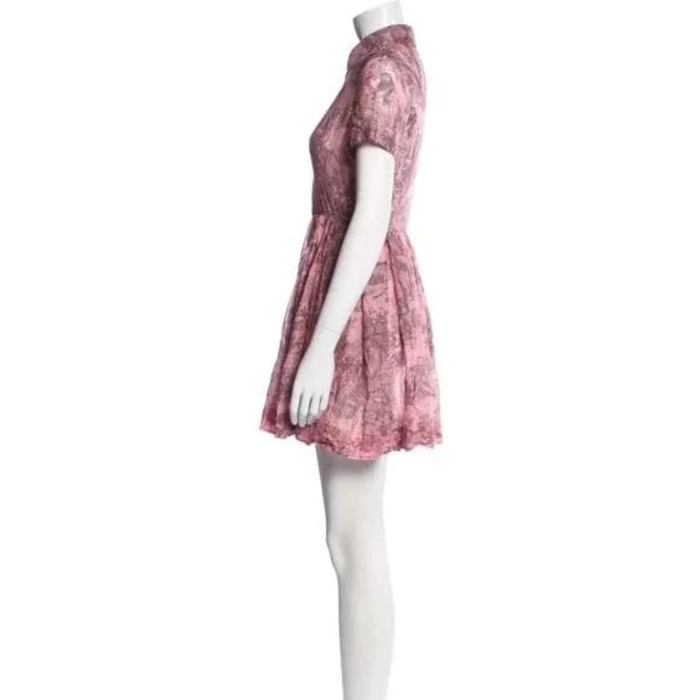 Christian Dior Toile de Jouy Sauvage Short Shirt‎ Dress - Pink & Grey Cotton SM